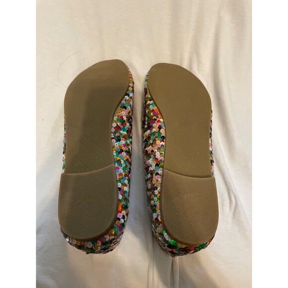 Multicolor Sequin Party Girl Flats Size 11B With Rubber Sole Woman Cross Sparkle - Picture 7 of 11
